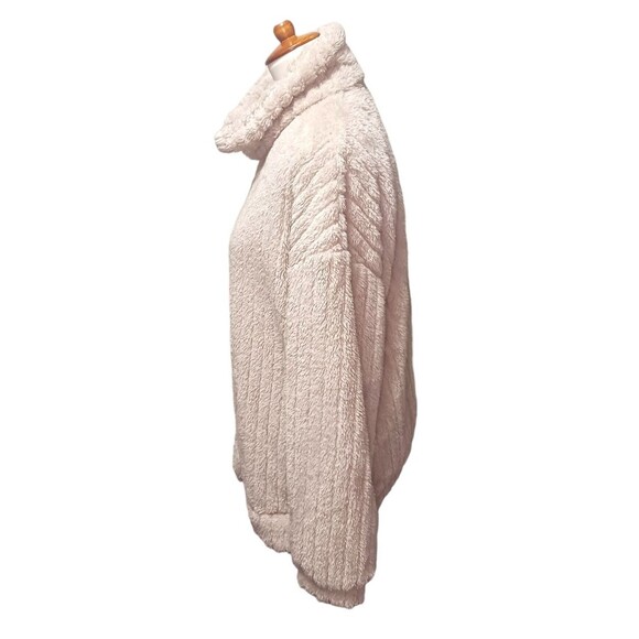 NEW Noracora Women's Sz XXL Beige Plush Teddy Ribbed Sherpa Full Zip Jacket NWT - Picture 2 of 5